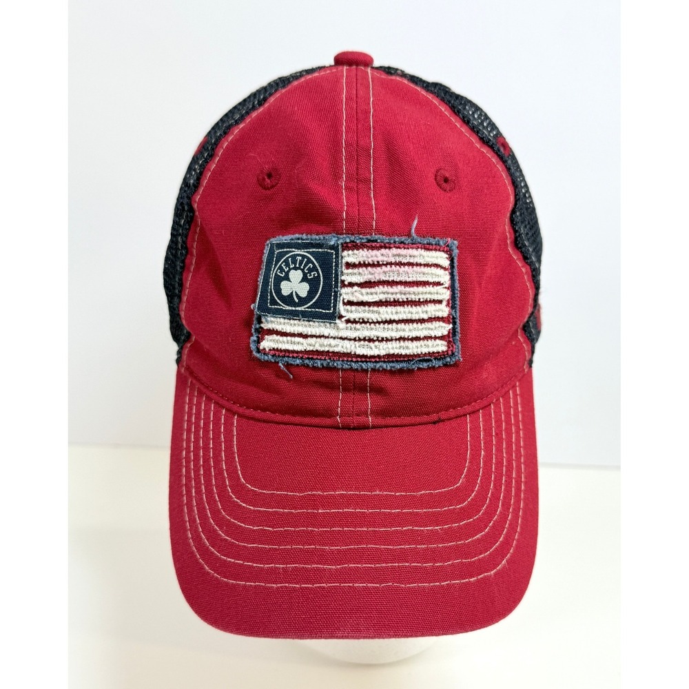 Boston Celtics Zephyr Red & Navy Flag Patch Trucker Hat Cap‎ Adjustable Snapback
